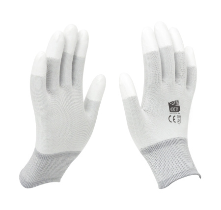 Перчатки антистатические с резиновым покрытием пальцев, размер S фото товара
