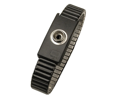 Антистатический браслет металлический, регулируемый, 10 мм кнопка, VERMASON фото