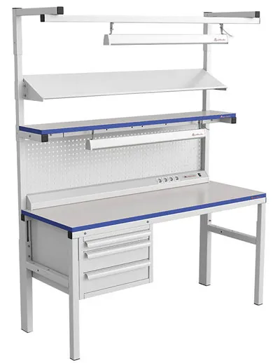 ESD рабочее место Арбат с полками, освещением