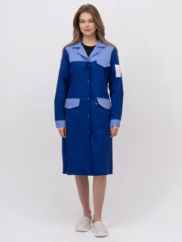 Халат для защиты от мех. воздействий (истирания) и ОПЗ антистатический женский М-112 (белый, тип "Сатори", 80-84, 170-176) фото Халат для защиты от мех. воздействий (истирания) и ОПЗ антистатический женский М-112 (белый, тип "Сатори", 80-84, 170-176) фото