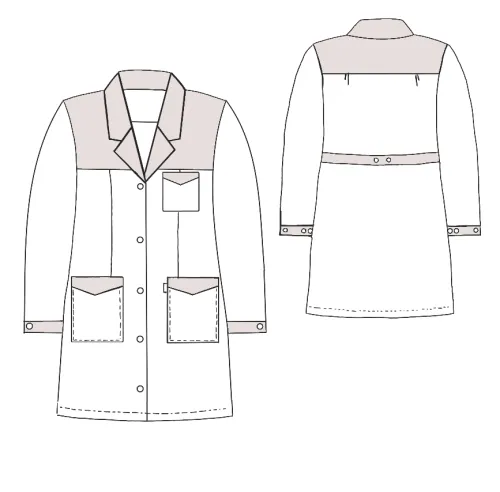 Халат для защиты от мех. воздействий (истирания) и ОПЗ антистатический женский укороченный М-112У (белый, тип "Сатори", 80-84, 170-176) фото Халат для защиты от мех. воздействий (истирания) и ОПЗ антистатический женский укороченный М-112У (белый, тип "Сатори", 80-84, 170-176) фото