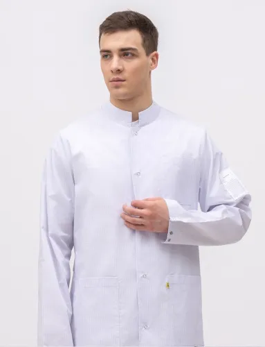 Куртка для защиты от мех. воздействий (истирания) и ОПЗ антистатическая мужская М-554КК (белый, тип "Сатори", 80-84, 170-176) фото Куртка для защиты от мех. воздействий (истирания) и ОПЗ антистатическая мужская М-554КК (белый, тип "Сатори", 80-84, 170-176) фото