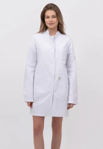 Халат для защиты от мех. воздействий (истирания) и ОПЗ антистатический женский укороченный М-553У (синий, тип D "Москвичка", 88-92, 146-152) фото Халат для защиты от мех. воздействий (истирания) и ОПЗ антистатический женский укороченный М-553У (синий, тип D "Москвичка", 88-92, 146-152) фото