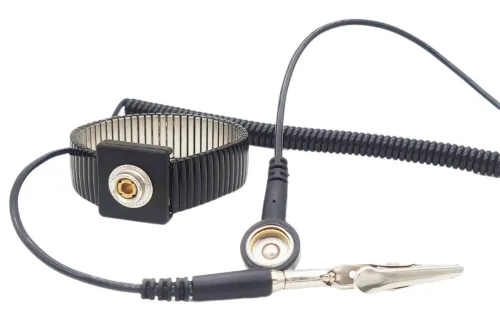 Антистатический браслет металлический регулируемый шнур 1,8 м, гнездо 10 мм/штекер 4 мм фото