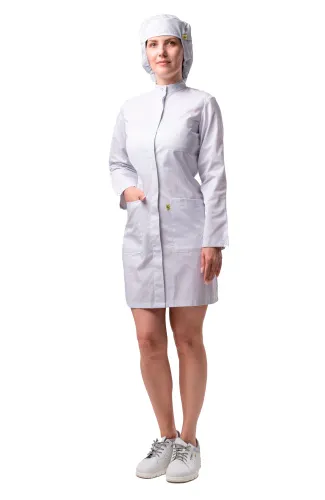 Халат для защиты от мех. воздействий (истирания) и ОПЗ антистатический женский укороченный М-453У фото товара