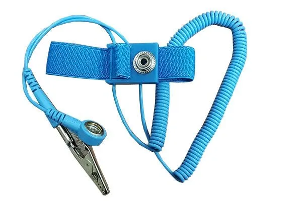 Антистатический браслет тканевый, гипоаллергенный с проводом заземления (штекер 4 мм, зажим "банан") фото