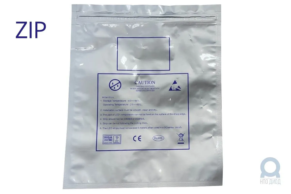 Пакет металлизированный влагозащитный антистатический 406х610 мм, ZIP защелка (100 шт/упак) фото