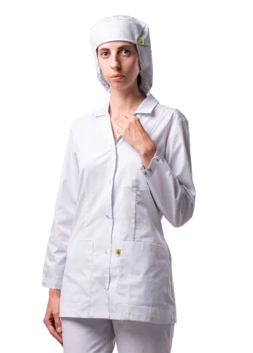 Куртка для защиты от мех. воздействий (истирания) и ОПЗ антистатическая женская М-46КК (синий, тип D "Москвичка", 88-92, 146-152) фото