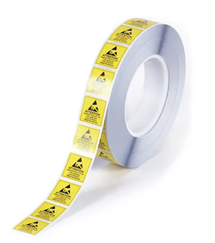 Самоклеющиеся этикетки с символом ESD, в рулоне, 25*25 мм, 2000 шт/уп фото