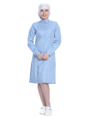 Халат для защиты от мех. воздействий (истирания) и ОПЗ антистатический женский М-36 (синий, тип D "Москвичка", 88-92, 146-152) фото Халат для защиты от мех. воздействий (истирания) и ОПЗ антистатический женский М-36 (синий, тип D "Москвичка", 88-92, 146-152) фото