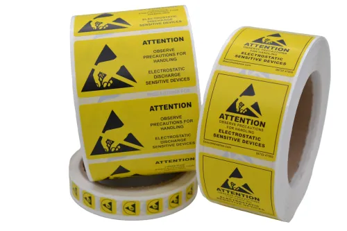 Самоклеющиеся этикетки с символом ESD, 75*40 мм, 1000 шт/уп. фото