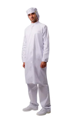 Халат для защиты от мех. воздействий (истирания) и ОПЗ антистатический мужской укороченный М-185У (синий, тип D "Москвичка", 88-92, 146-152) фото Халат для защиты от мех. воздействий (истирания) и ОПЗ антистатический мужской укороченный М-185У (синий, тип D "Москвичка", 88-92, 146-152) фото