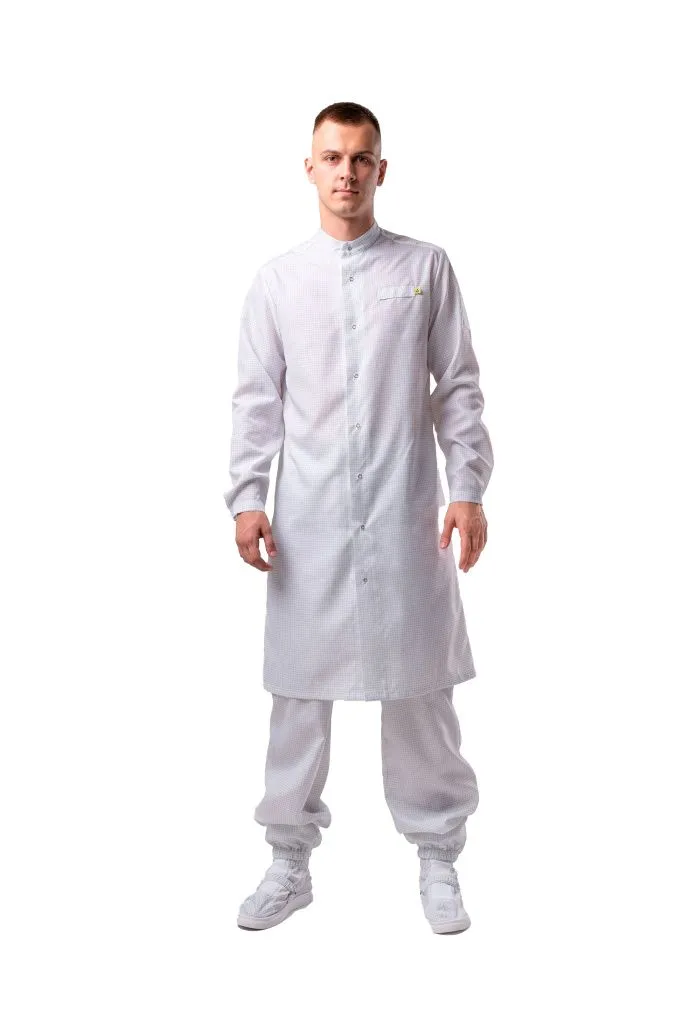 Халат для чистых помещений (защита от мех. воздействий (истирания) и ОПЗ) мужской М-121