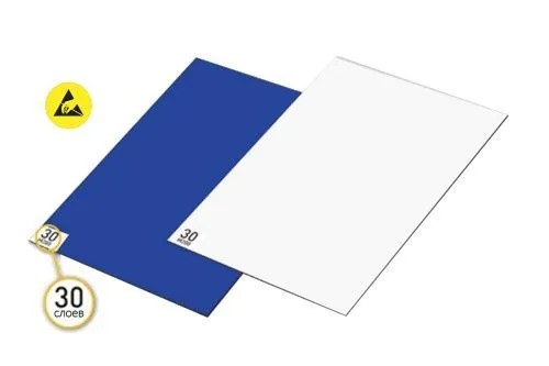 Антистатический липкий коврик (30 слоёв) Rs < 1011 Ом, 600х1200mm (4 шт./упак.) фото