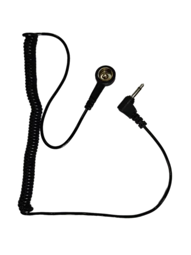 Провод спиральный заземляющий (1.8 м, гнездо 10 мм/ штекер 3,5 мм) (черный) фото