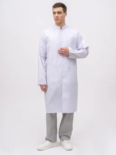 Халат для защиты от мех. воздействий (истирания) и ОПЗ антистатический мужской М-554 (белый, тип "Сатори", 80-84, 170-176) фото Халат для защиты от мех. воздействий (истирания) и ОПЗ антистатический мужской М-554 (белый, тип "Сатори", 80-84, 170-176) фото