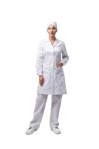 Халат для защиты от мех. воздействий (истирания) и ОПЗ антистатический женский укороченный М-102У фото товара