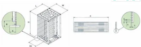 Магазин печатных плат 355*320*563мм, настраиваемая ширина 50-250мм, 50 ячеек, шаг 10 фото