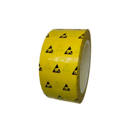 Лента антистатическая желтая с символом ESD, 50ммх33м (Rs ≤ 10Е9) фото