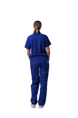 Футболка антистатическая W371-126, синяя с черным воротом фото товара