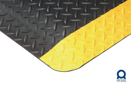 Антистатический коврик противоусталостный, рулон, 0,3-3,6m*20 m*15мм (цвет - черный, черный с желтой фото